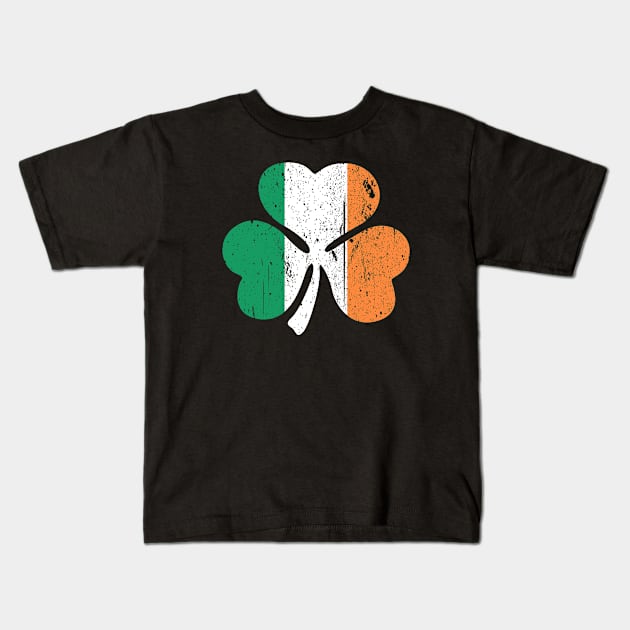 Irish Flag Shamrock Kids T-Shirt by Ferrous Frog